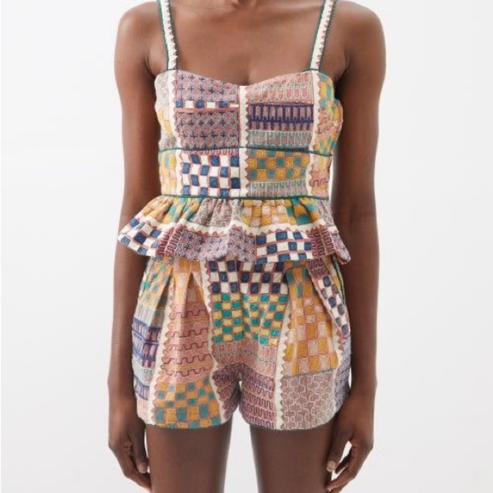 Ulla Johnson Freda Embroidered Pleated Shorts Size 6